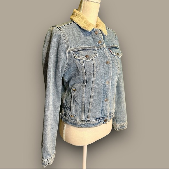 Levi’s Medium Wash Original Sherpa Trucker Jacket Size Small - Picture 14 of 16